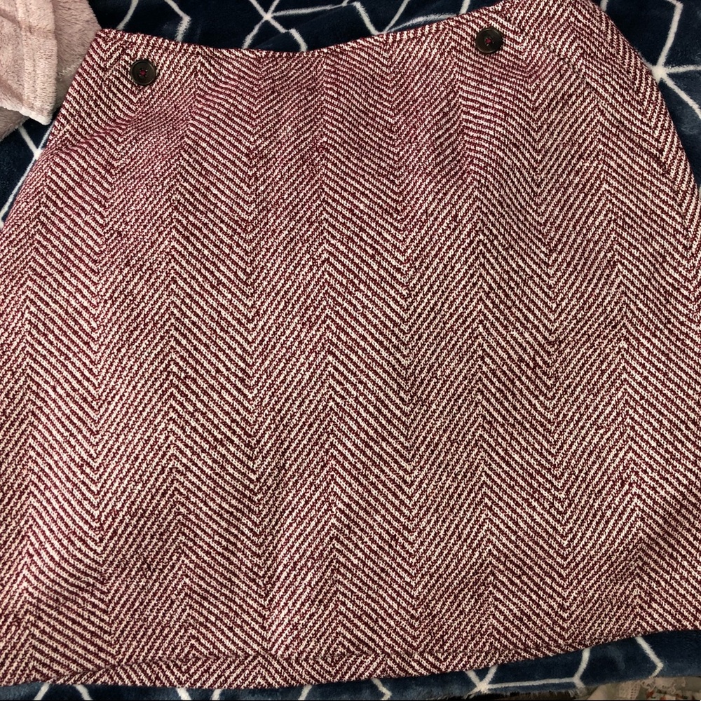 Red white A line skirt